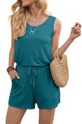 Bingerlily Women Blue Sleeveless Romper