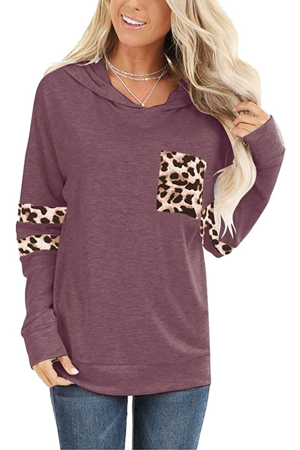 Bingerlily Women's Wine Red Pullover Sweatshirt