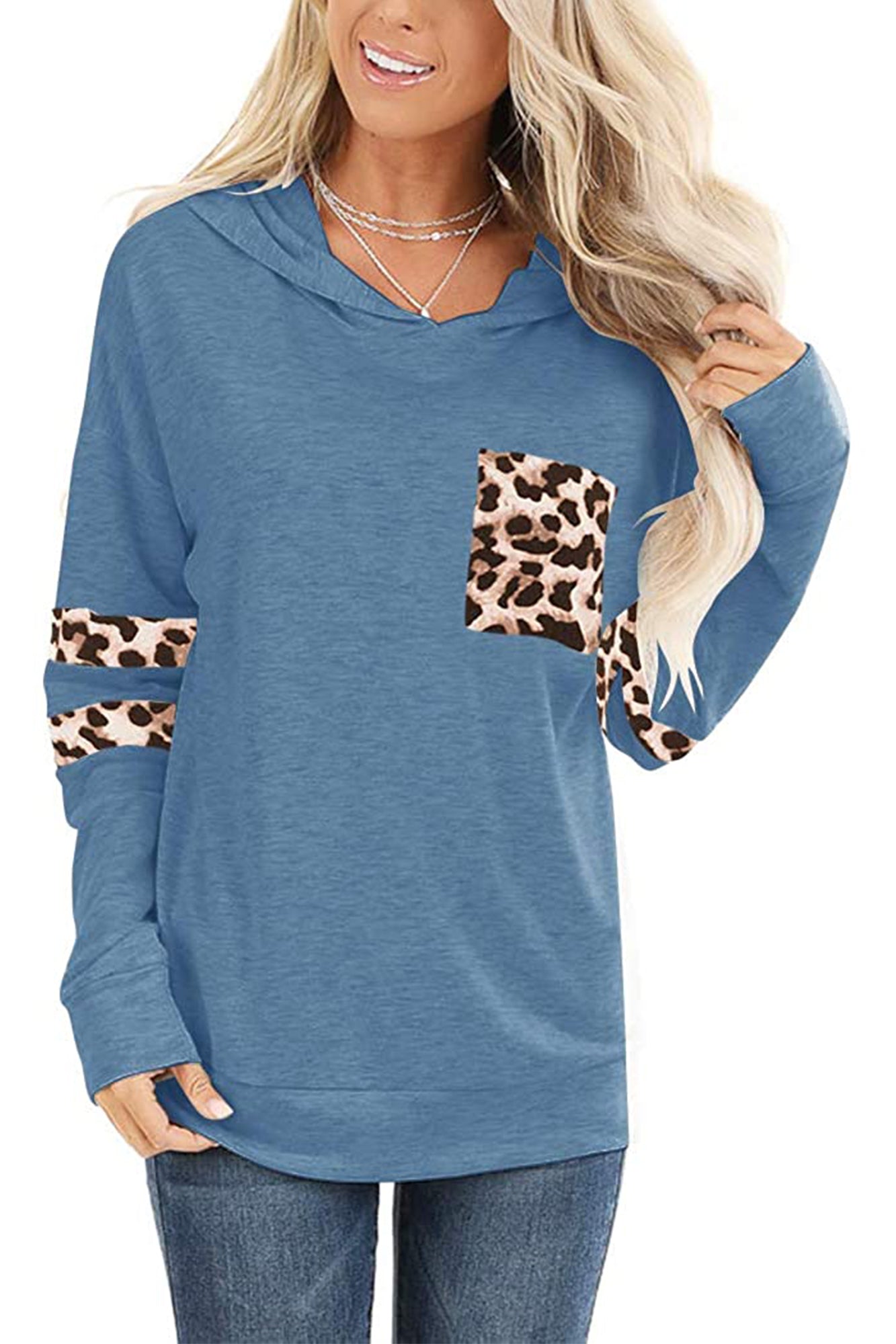 Bingerlily Women's Blue Pullover Sweatshirt