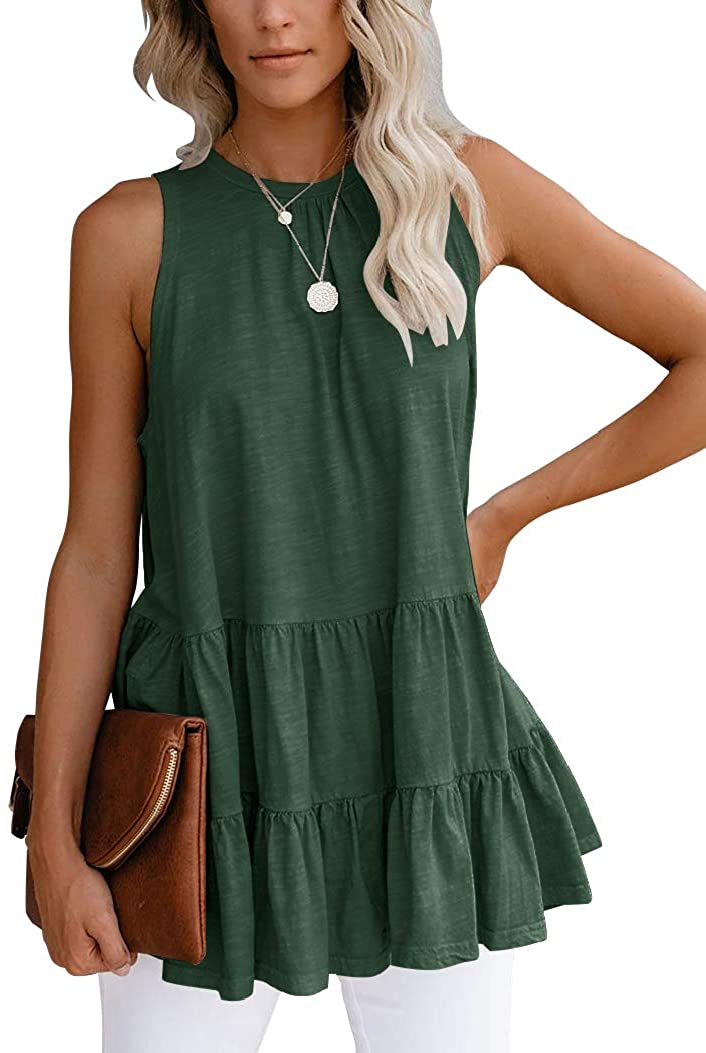Bingerlily Women's Green Flowy Tank Top