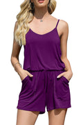 Bingerlily Women Purple Spaghetti Strap Romper