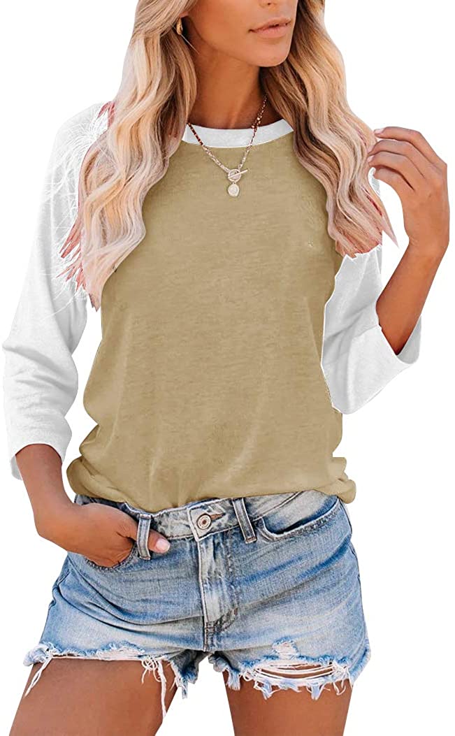 Bingerlily Khaki 3/4 Sleeve Tunic Top