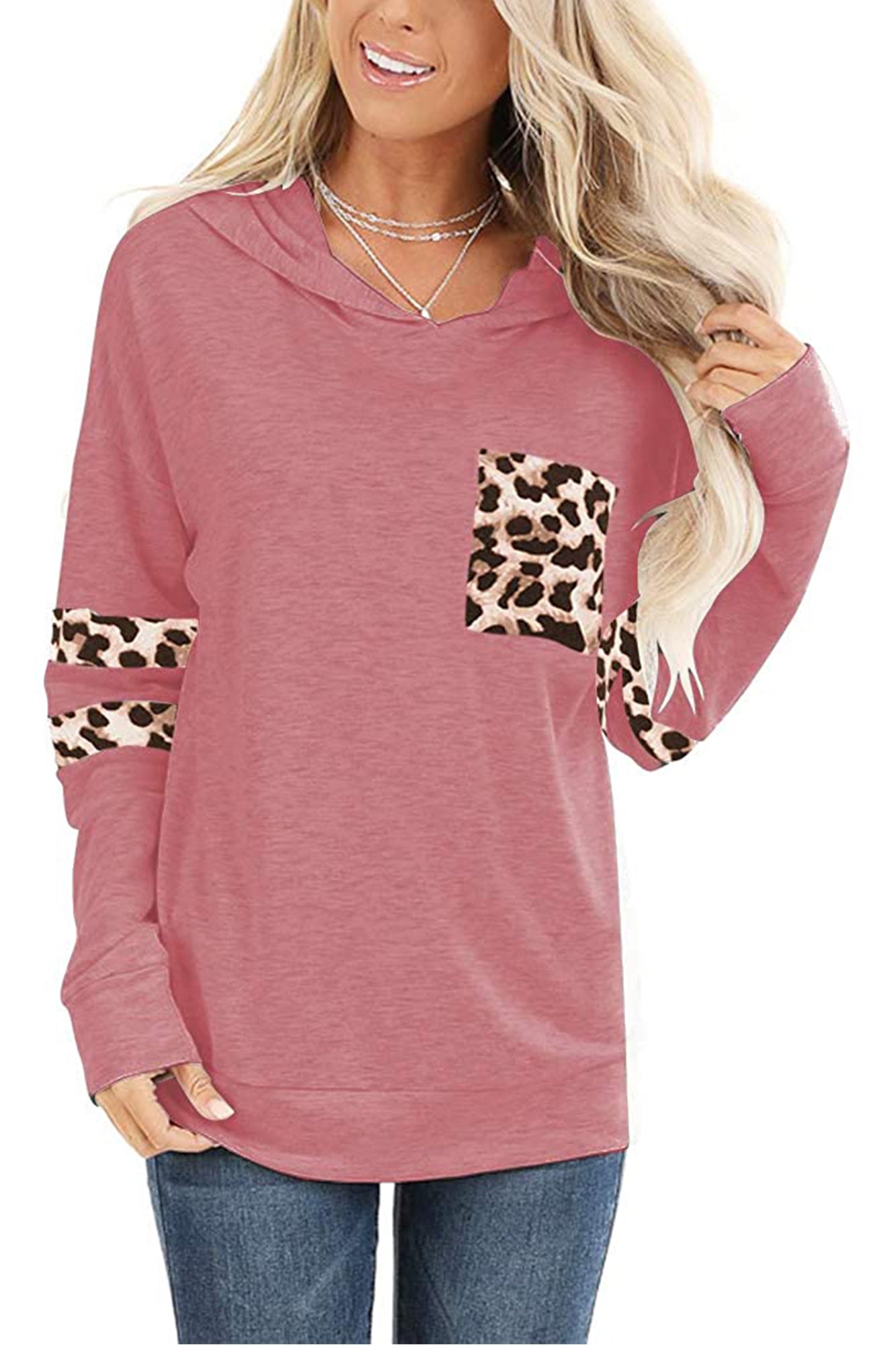 Bingerlily Women's Pink Pullover Sweatshirt