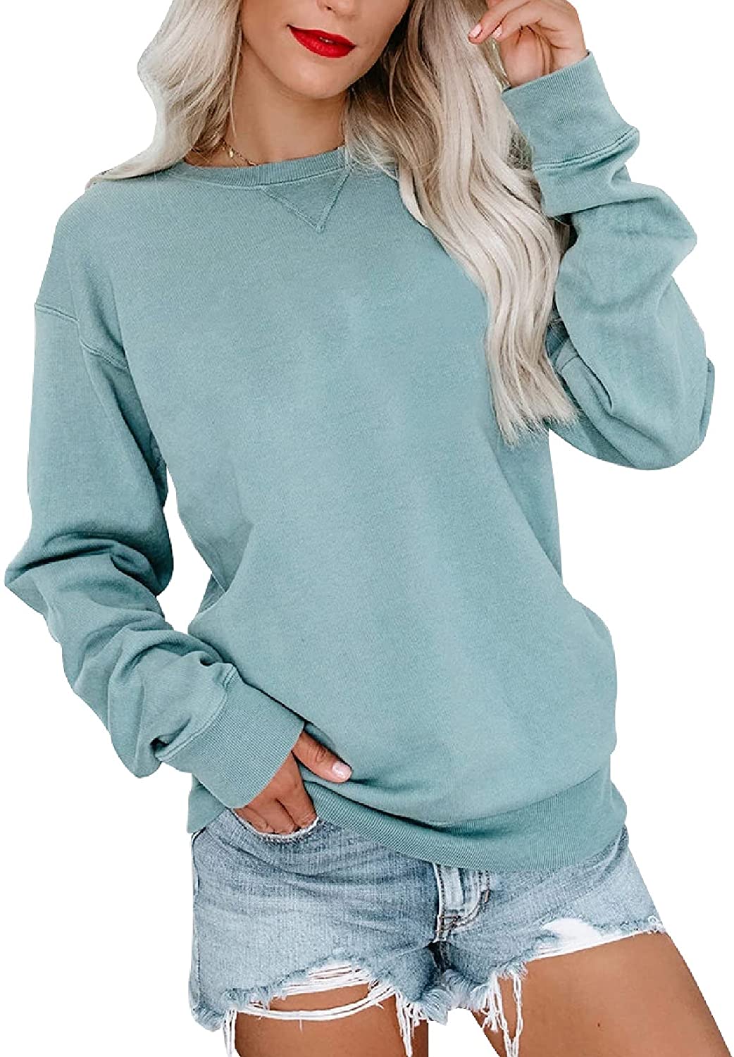 Bingerlily Women's Light Blue Sweatshirt