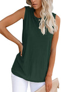 Bingerlily Women's Green Sleeveless Flowy Tank Top
