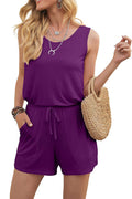 Bingerlily Women Purple Sleeveless Romper