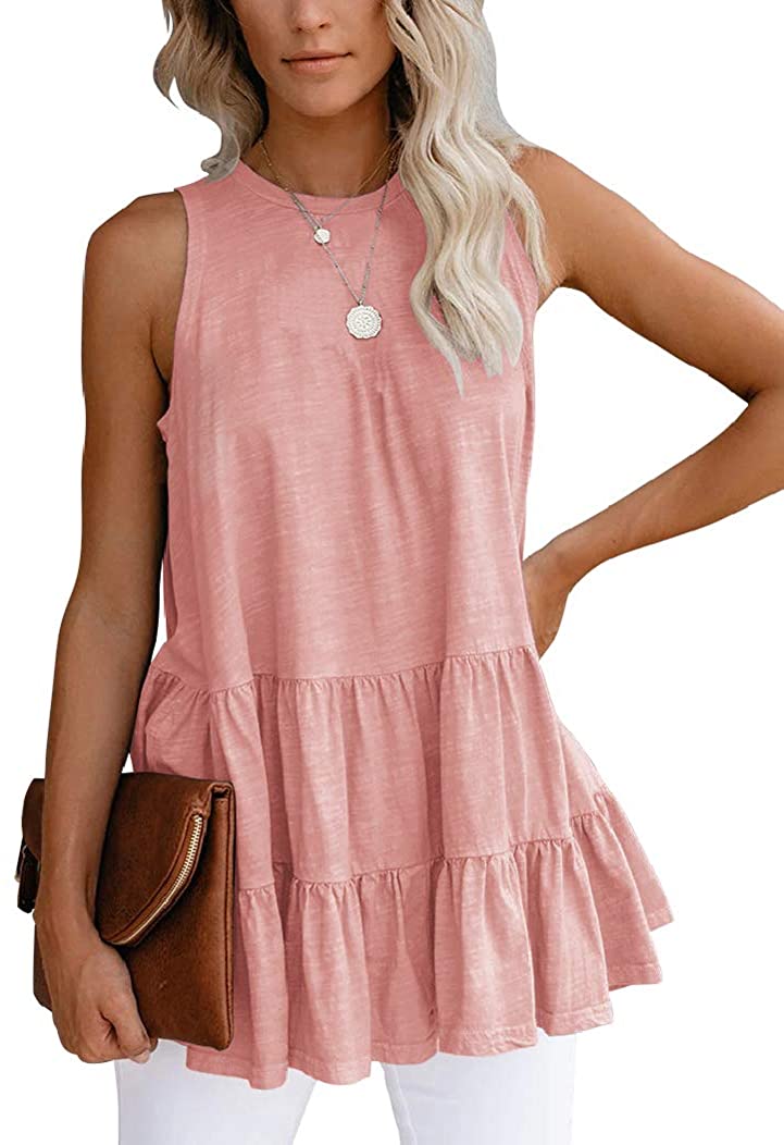 Bingerlily Women's Peach Flowy Tank Top