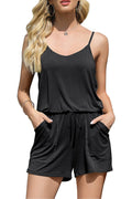 Bingerlily Women Black Spaghetti Strap Romper