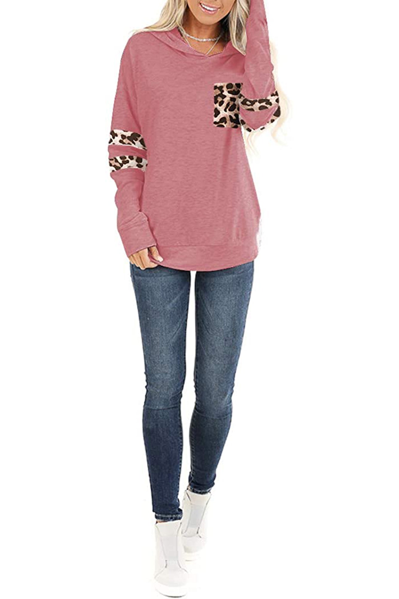 Bingerlily Women's Pink Pullover Sweatshirt