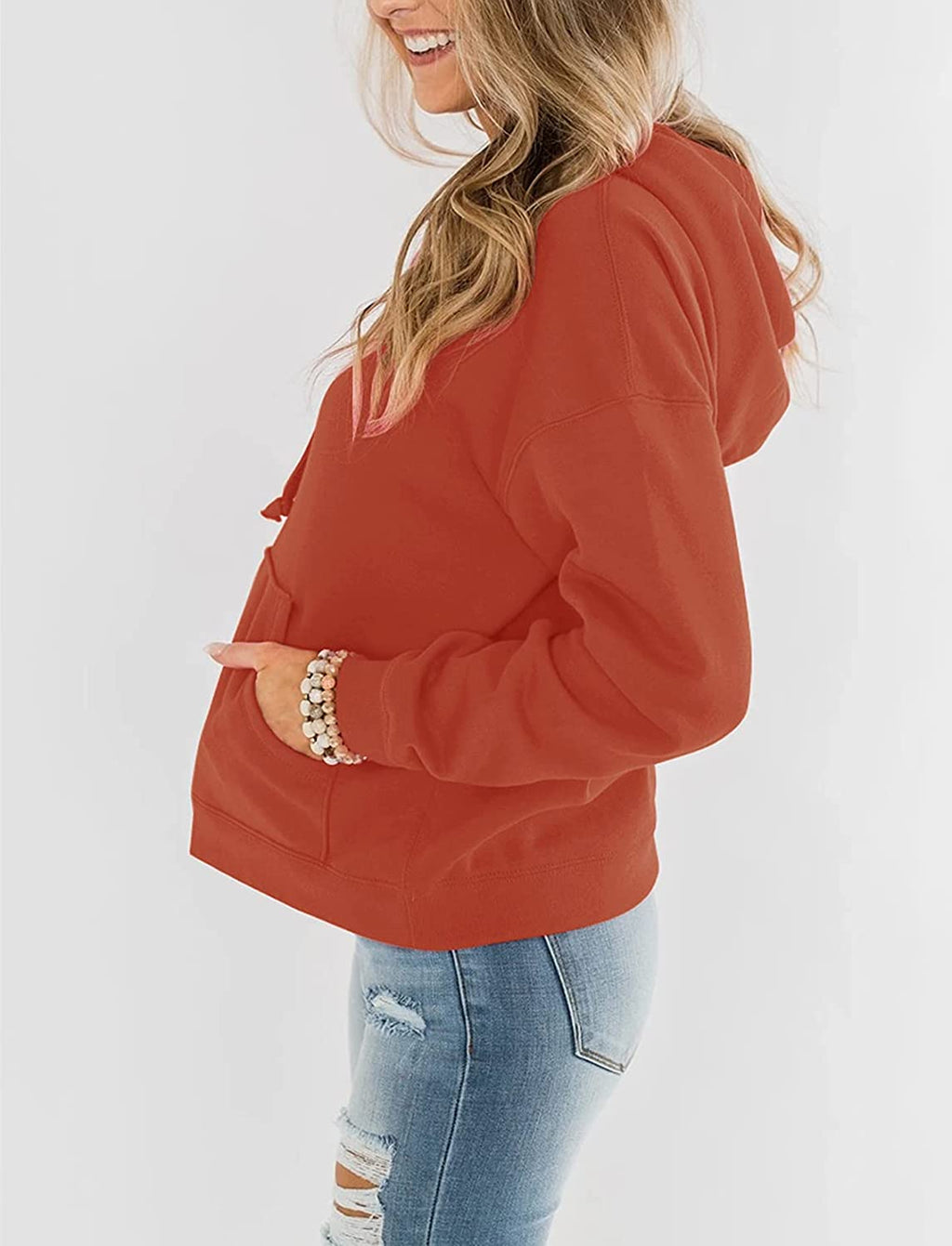 Bingerlily Women's Orange Hoodie