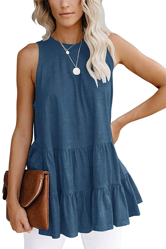 Bingerlily Women's Blue Flowy Tank Top