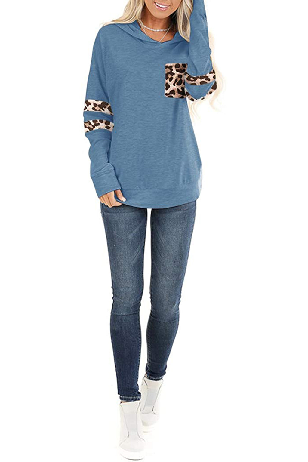 Bingerlily Women's Blue Pullover Sweatshirt