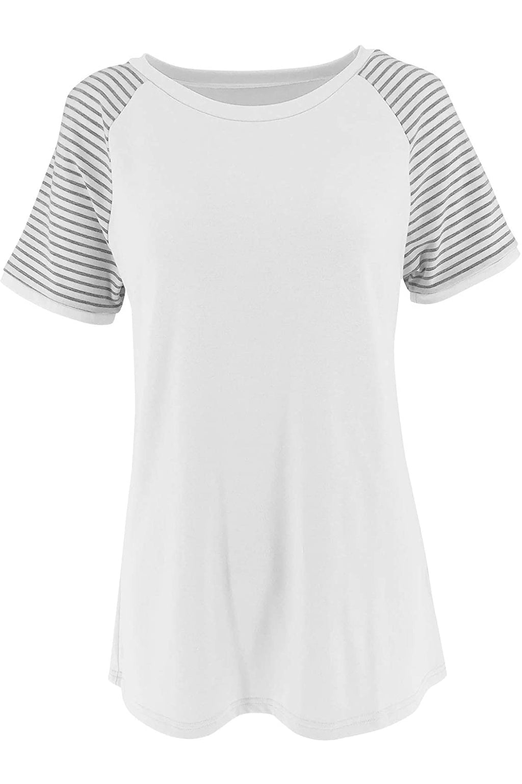 Bingerlily White Short Sleeve Stripe Tops