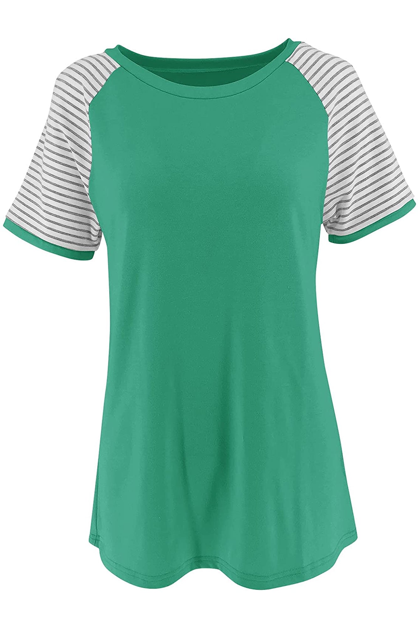 Bingerlily Green Short Sleeve Stripe Tops