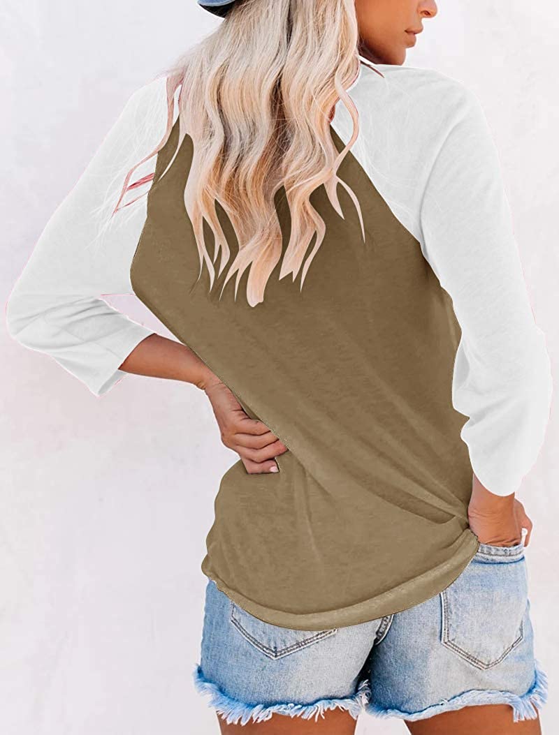 Bingerlily Brown 3/4 Sleeve Tunic Top