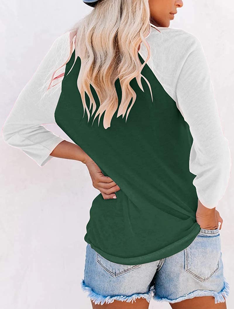 Bingerlily Green 3/4 Sleeve Tunic Top