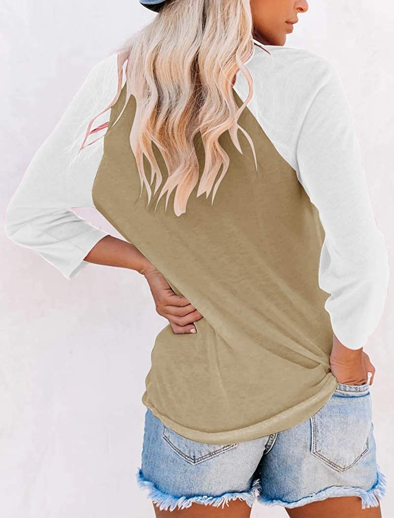 Bingerlily Khaki 3/4 Sleeve Tunic Top
