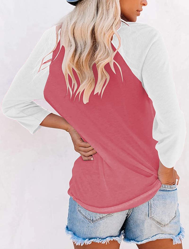 Bingerlily Deep Peach 3/4 Sleeve Tunic Top