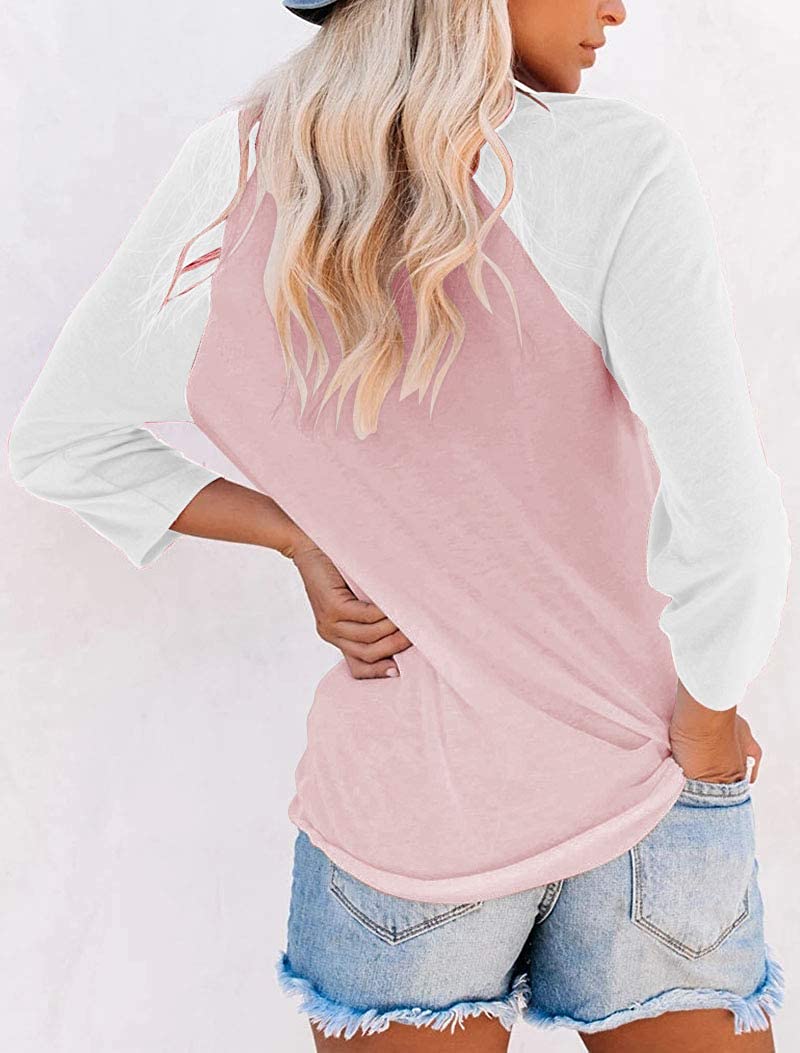 Bingerlily Light Pink 3/4 Sleeve Tunic Top