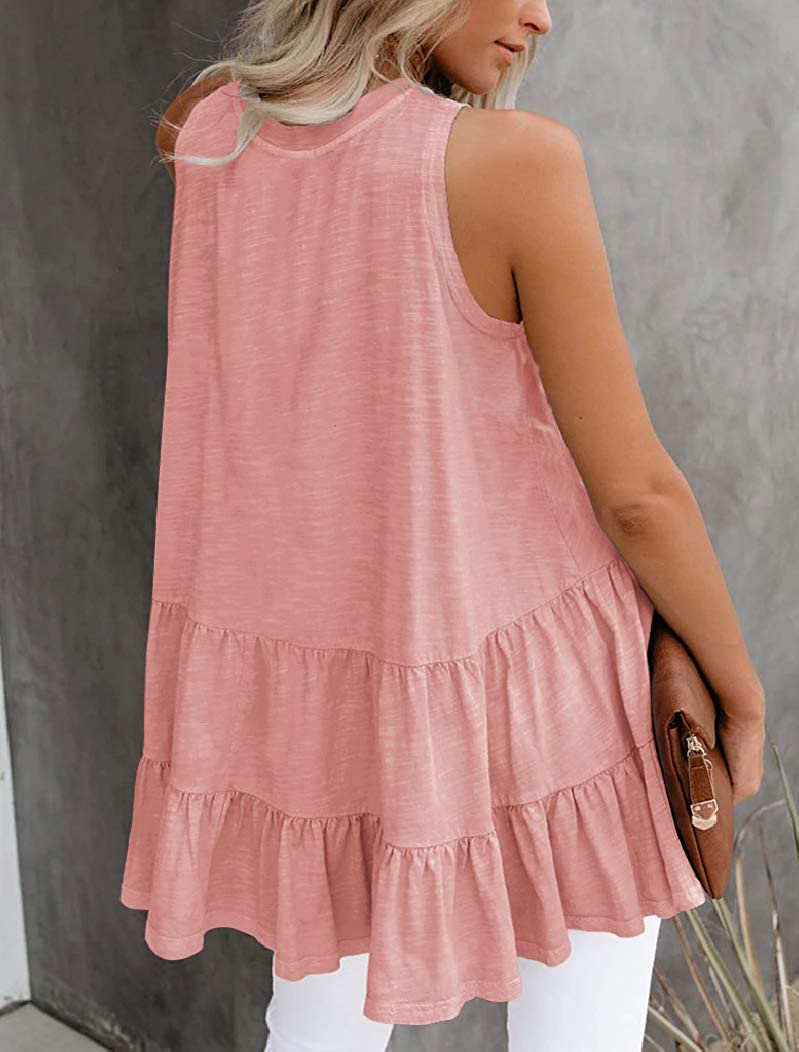 Bingerlily Women's Peach Flowy Tank Top