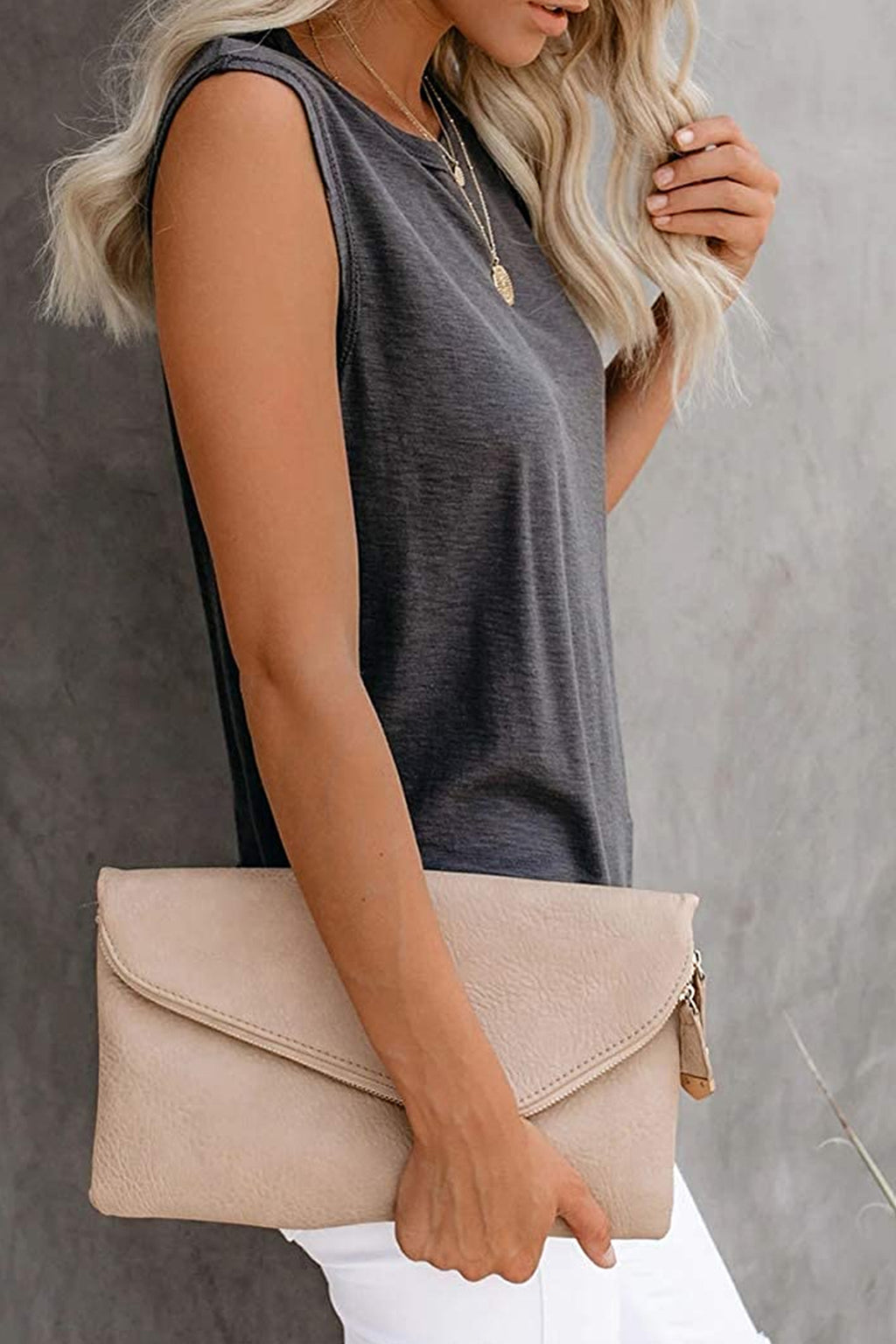 Bingerlily Women's Charcoal Sleeveless Flowy Tank Top