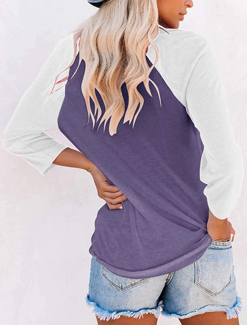 Bingerlily Purple 3/4 Sleeve Tunic Top
