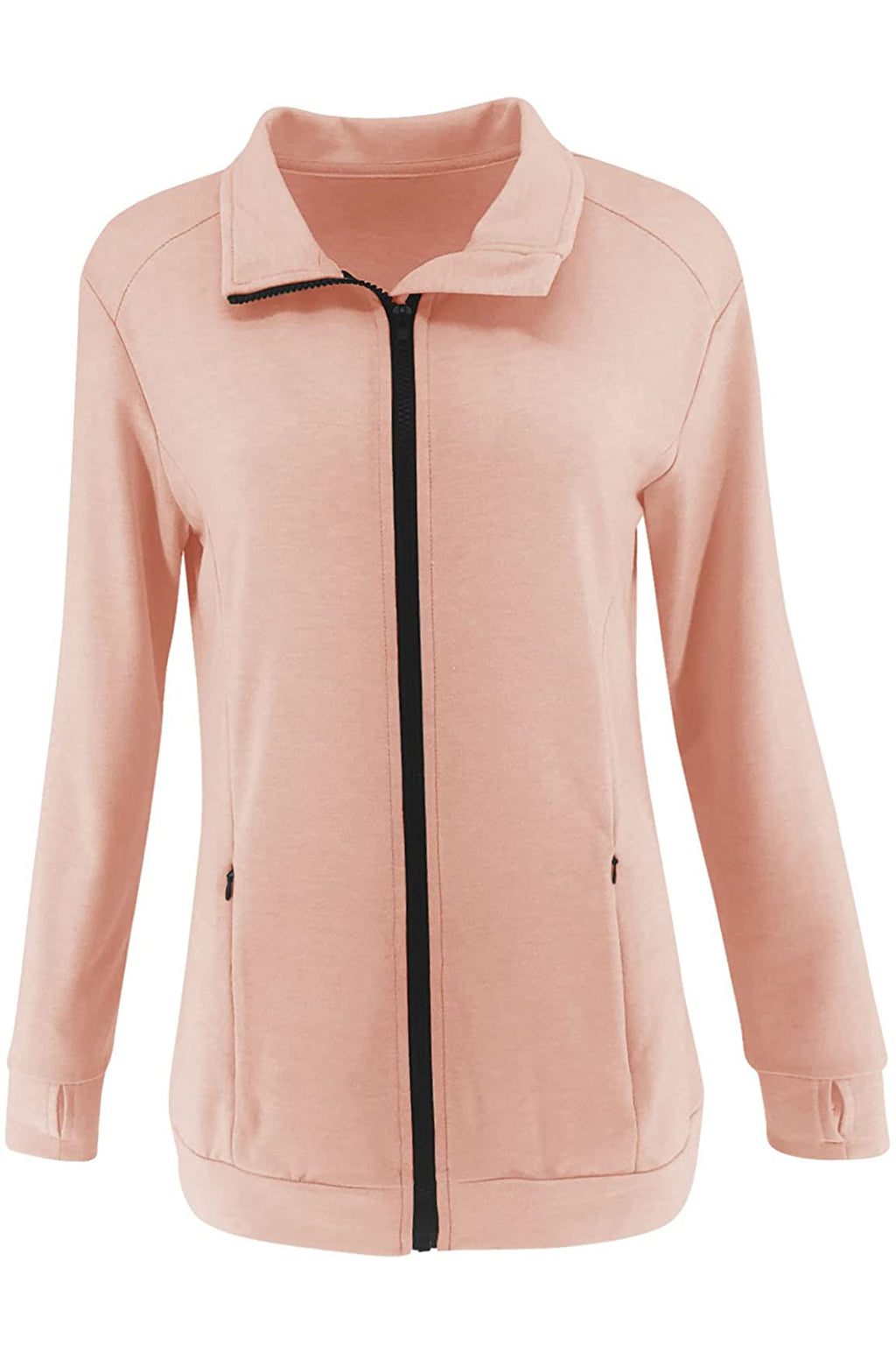 Bingerlily Women's Pink Zip Athletic Jacket