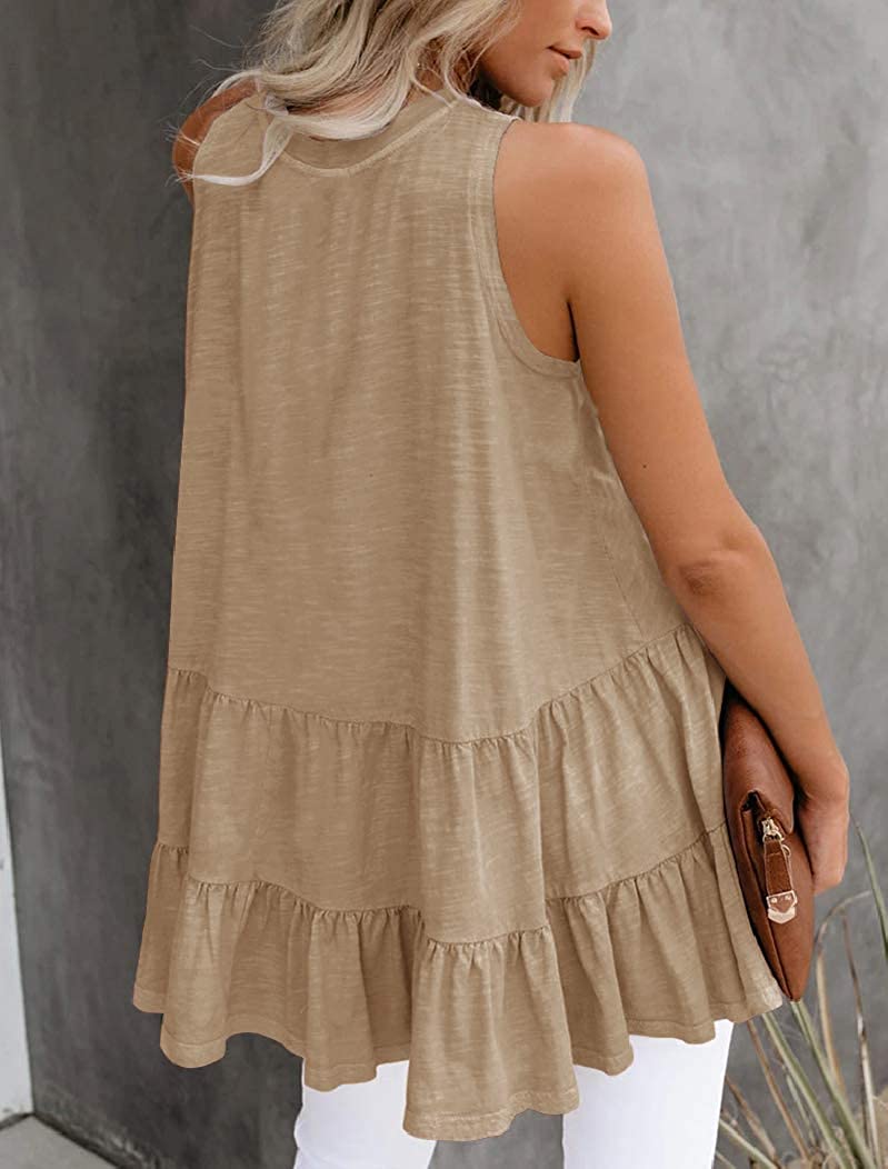 Bingerlily Women's Khaki Flowy Tank Top