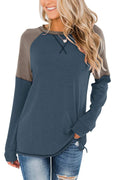 Bingerlily Women Navy Long Sleeve Tunic Top