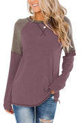 Bingerlily Women Wine Long Sleeve Tunic Top