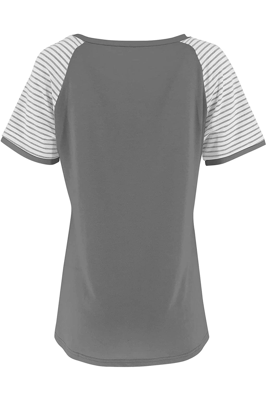 Bingerlily Gray Short Sleeve Stripe Tops