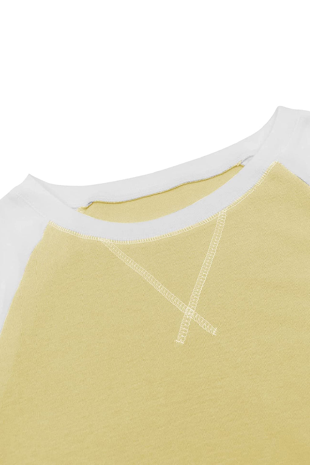 Bingerlily Women Yellow White Long Sleeve Tunic Top