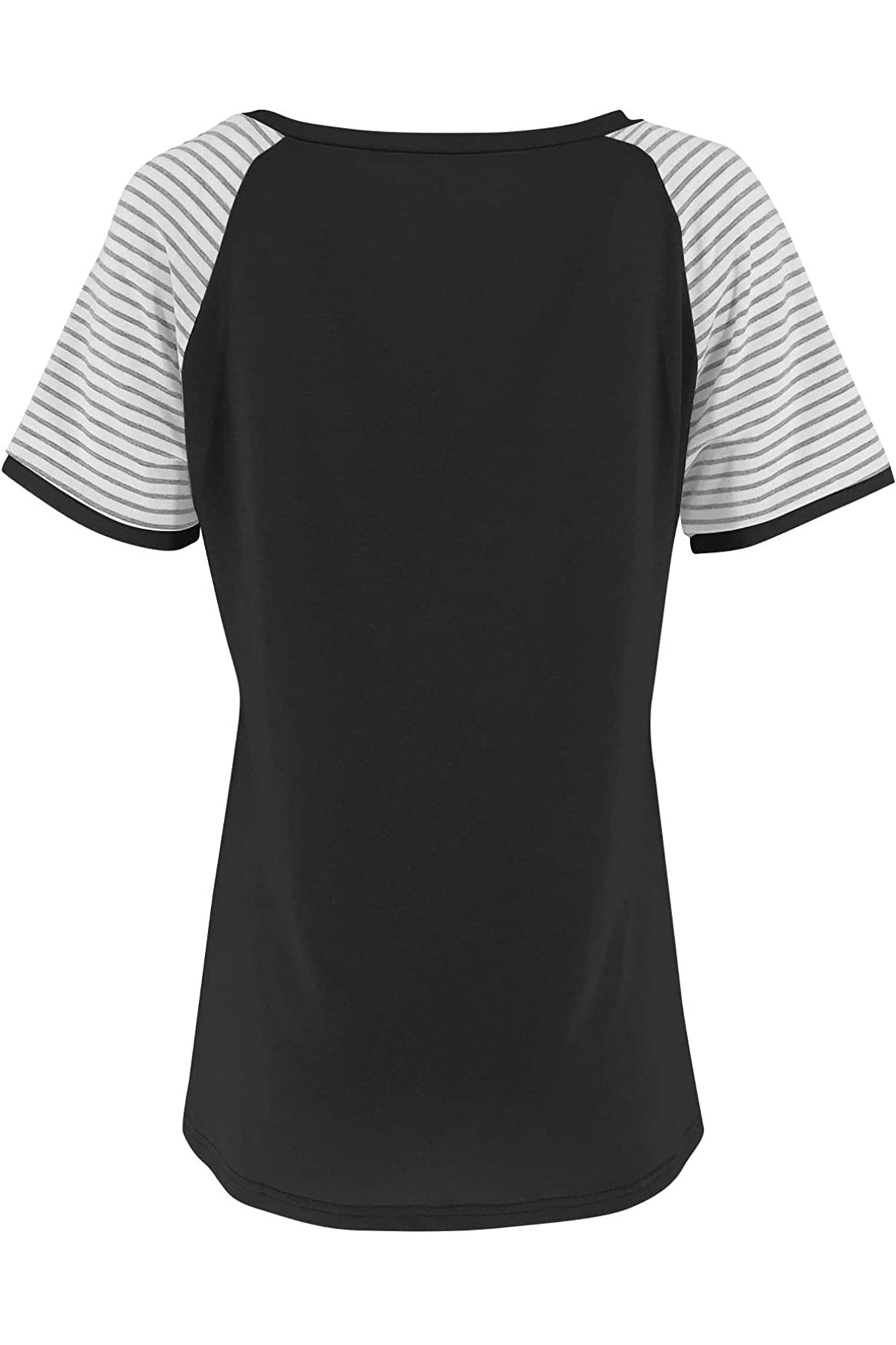 Bingerlily Black Short Sleeve Stripe Tops