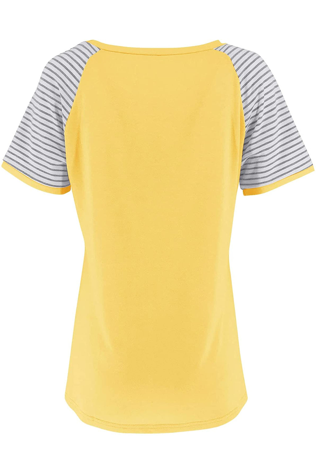 Bingerlily Yellow Short Sleeve Stripe Tops