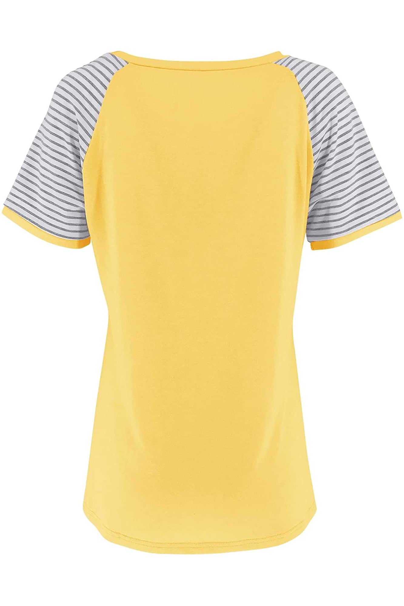 Bingerlily Yellow Short Sleeve Stripe Tops