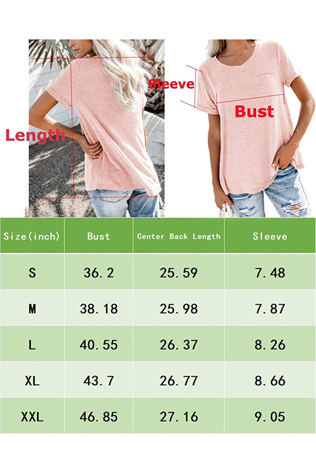 Bingerlily Light Pink Roll Up Short Sleeve T Shirt