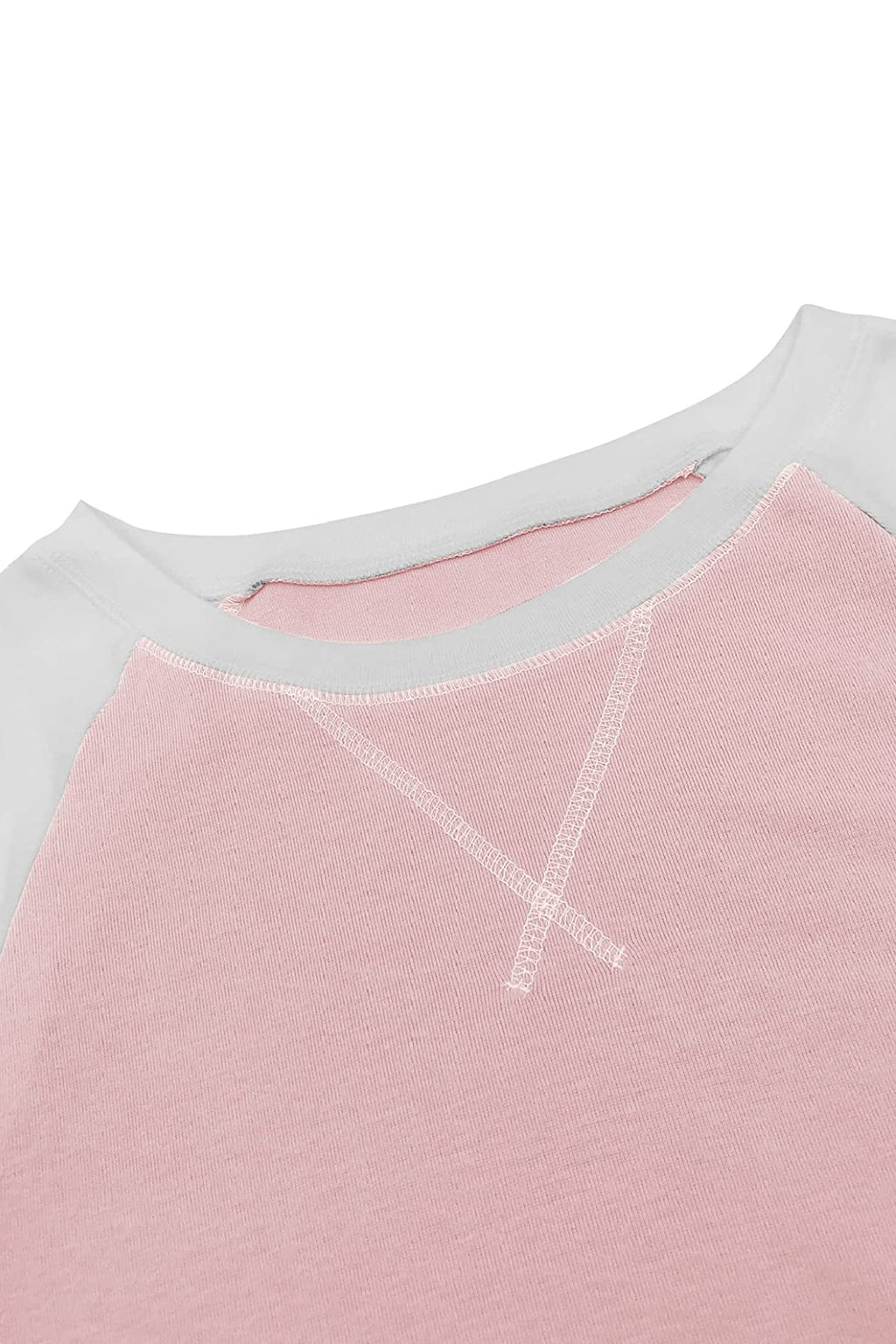 Bingerlily Women Pink White Long Sleeve Tunic Top