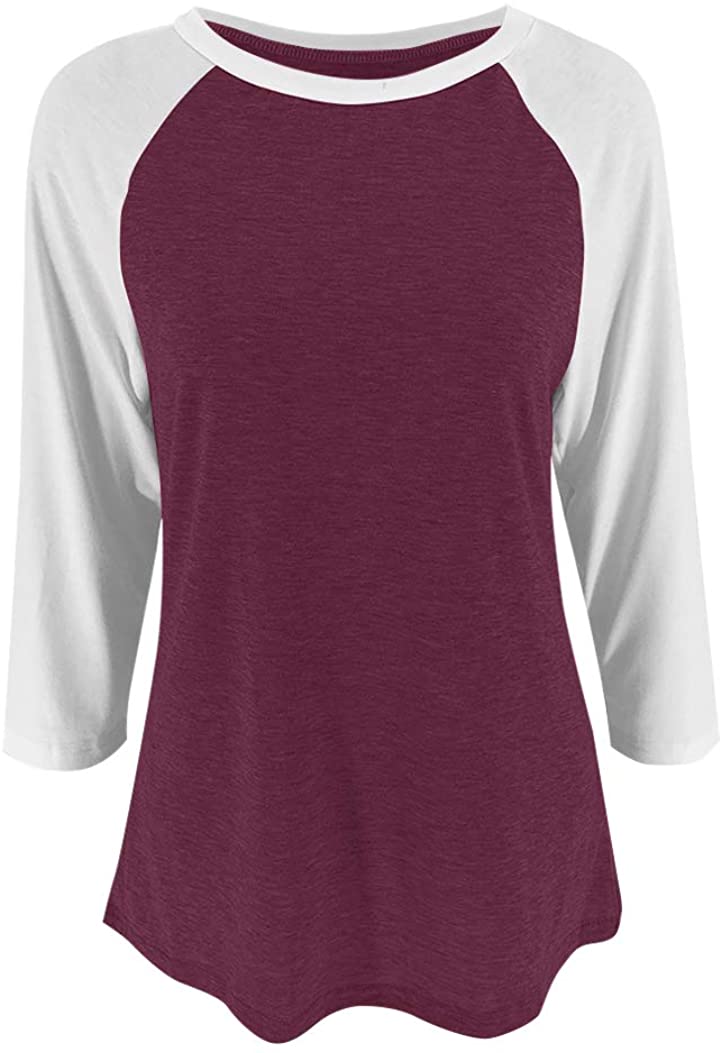 Bingerlily Wine Red 3/4 Sleeve Tunic Top