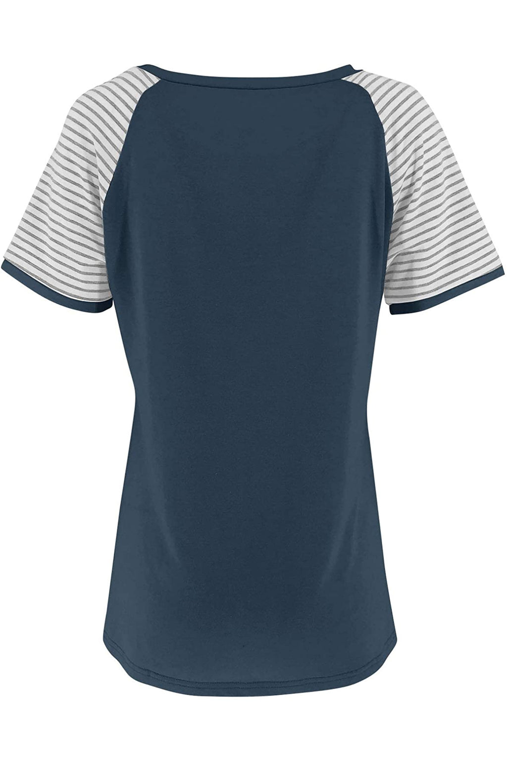 Bingerlily Blue Short Sleeve Stripe Tops