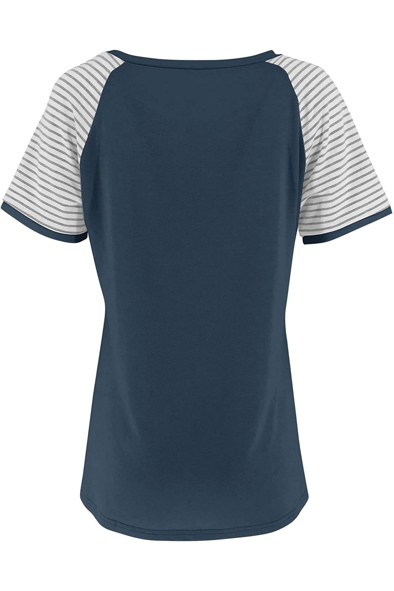 Bingerlily Blue Short Sleeve Stripe Tops