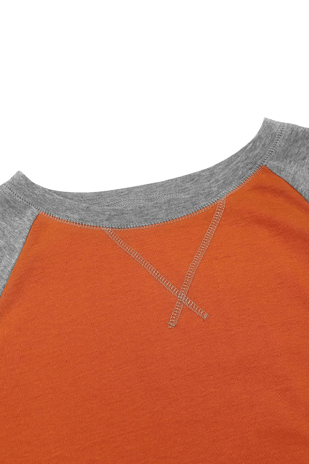 Bingerlily Women Orange Grey Long Sleeve Tunic Top