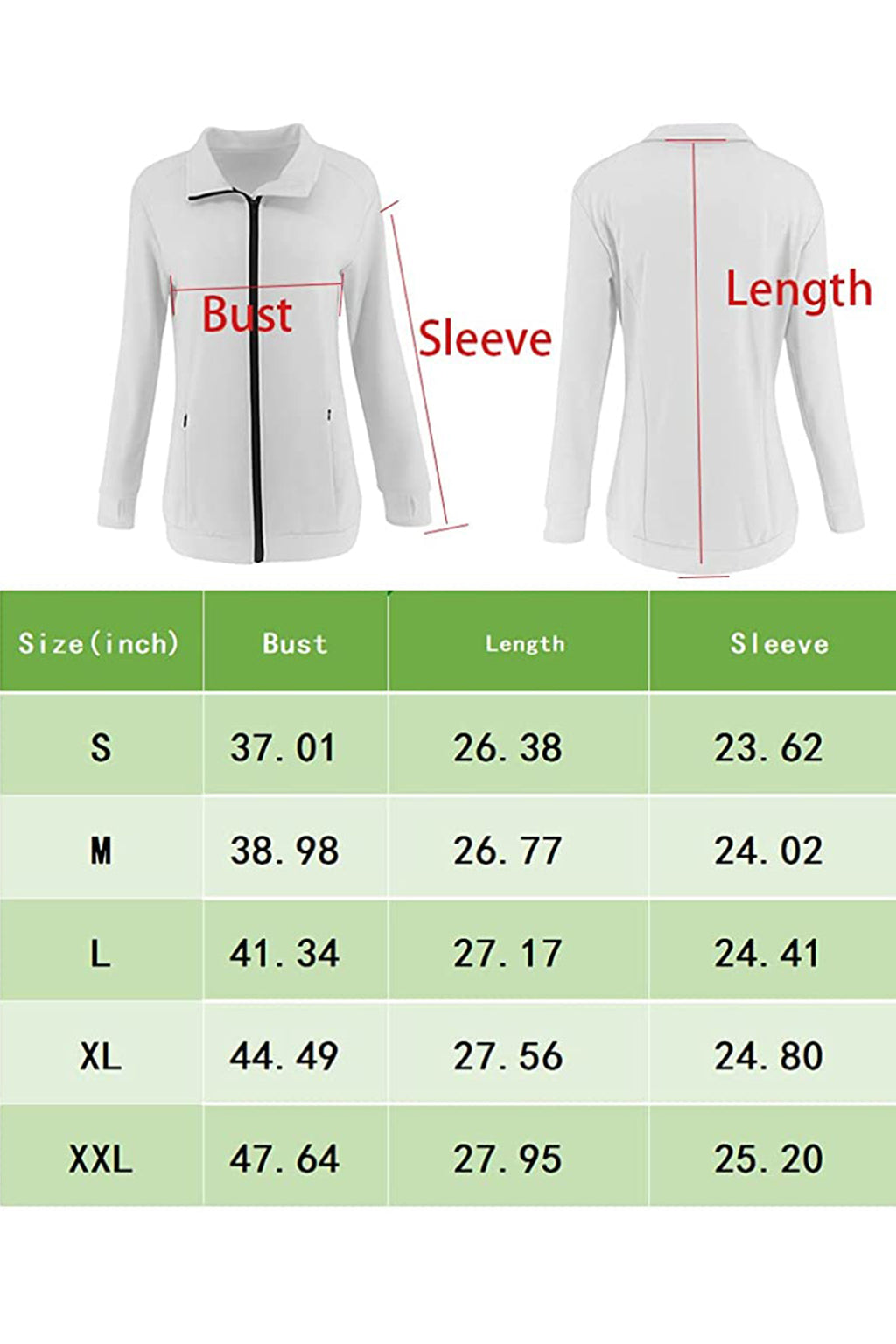 Bingerlily Women's White Zip Athletic Jacket