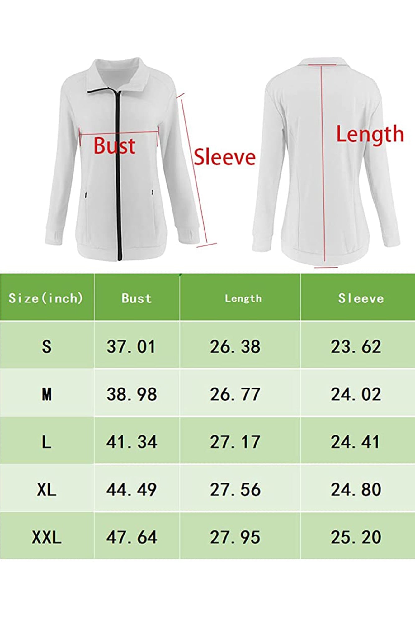 Bingerlily Women's White Zip Athletic Jacket