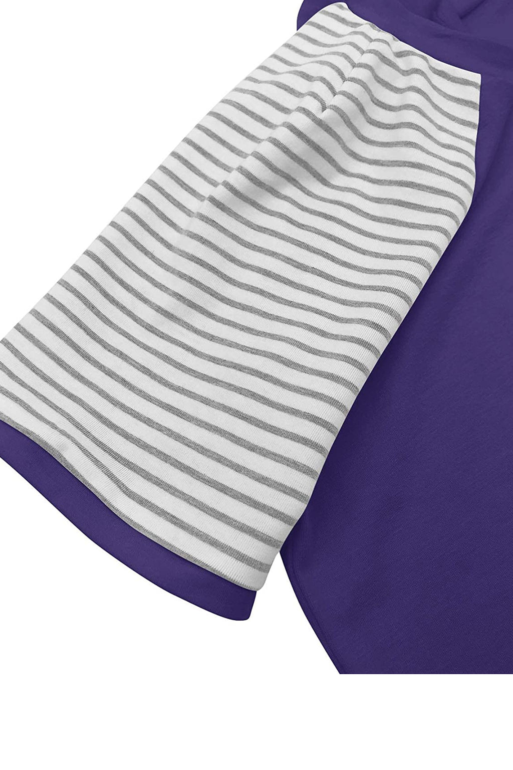 Bingerlily Purple Short Sleeve Stripe Tops