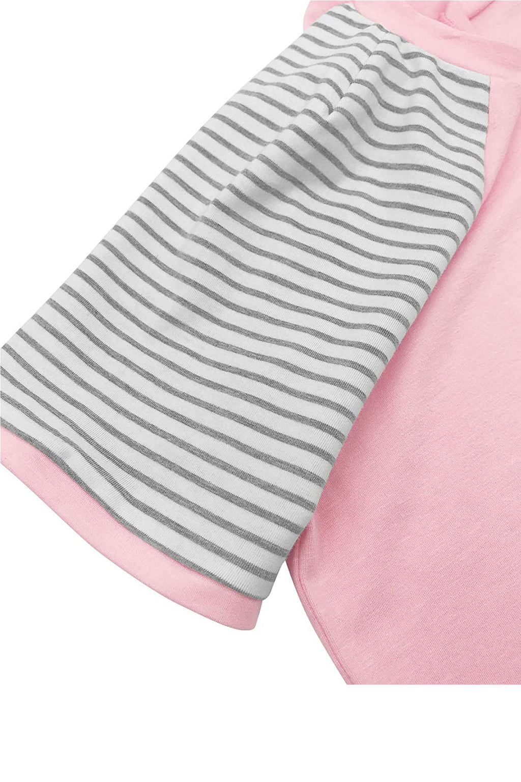 Bingerlily Pink Short Sleeve Stripe Tops