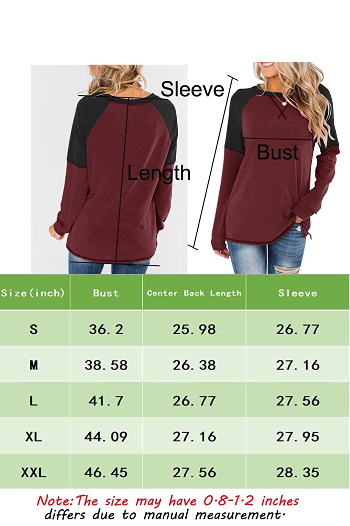 Bingerlily Women Wine Black Long Sleeve Tunic Top