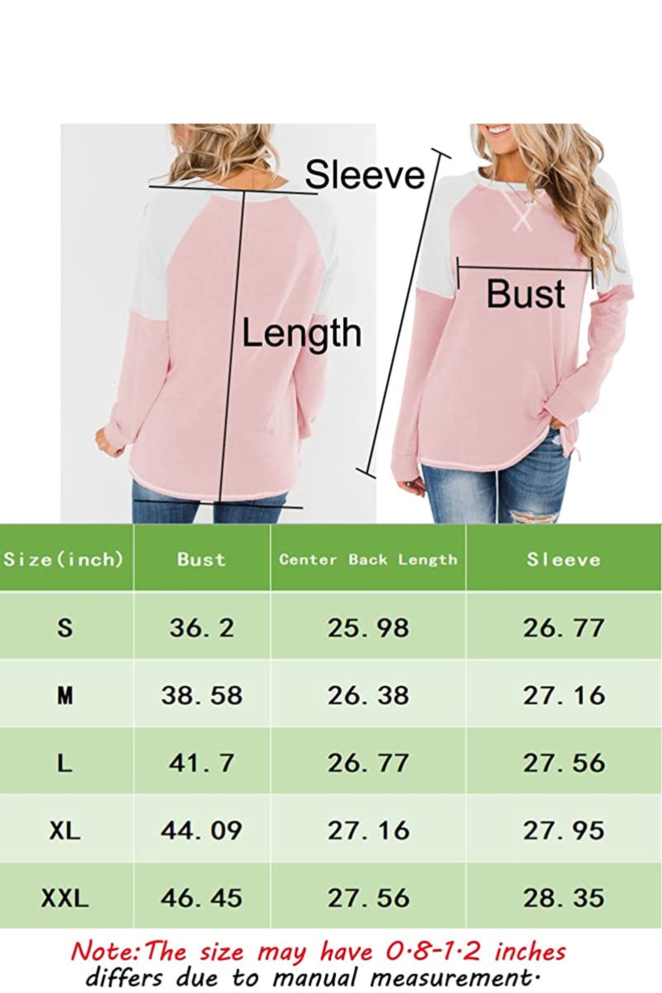 Bingerlily Women Pink White Long Sleeve Tunic Top