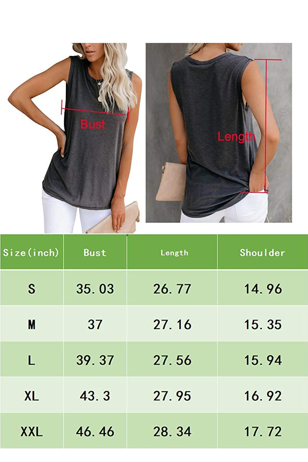 Bingerlily Women's Charcoal Sleeveless Flowy Tank Top