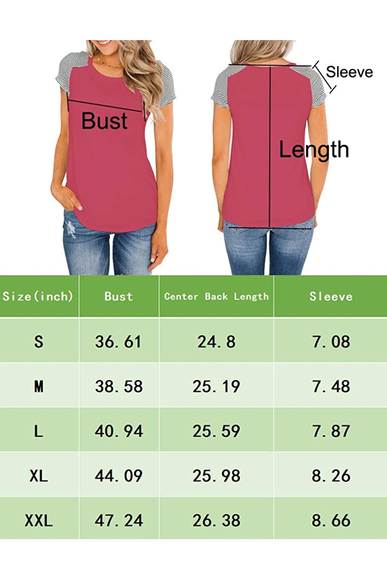 Bingerlily Deep Peach Short Sleeve Stripe Tops