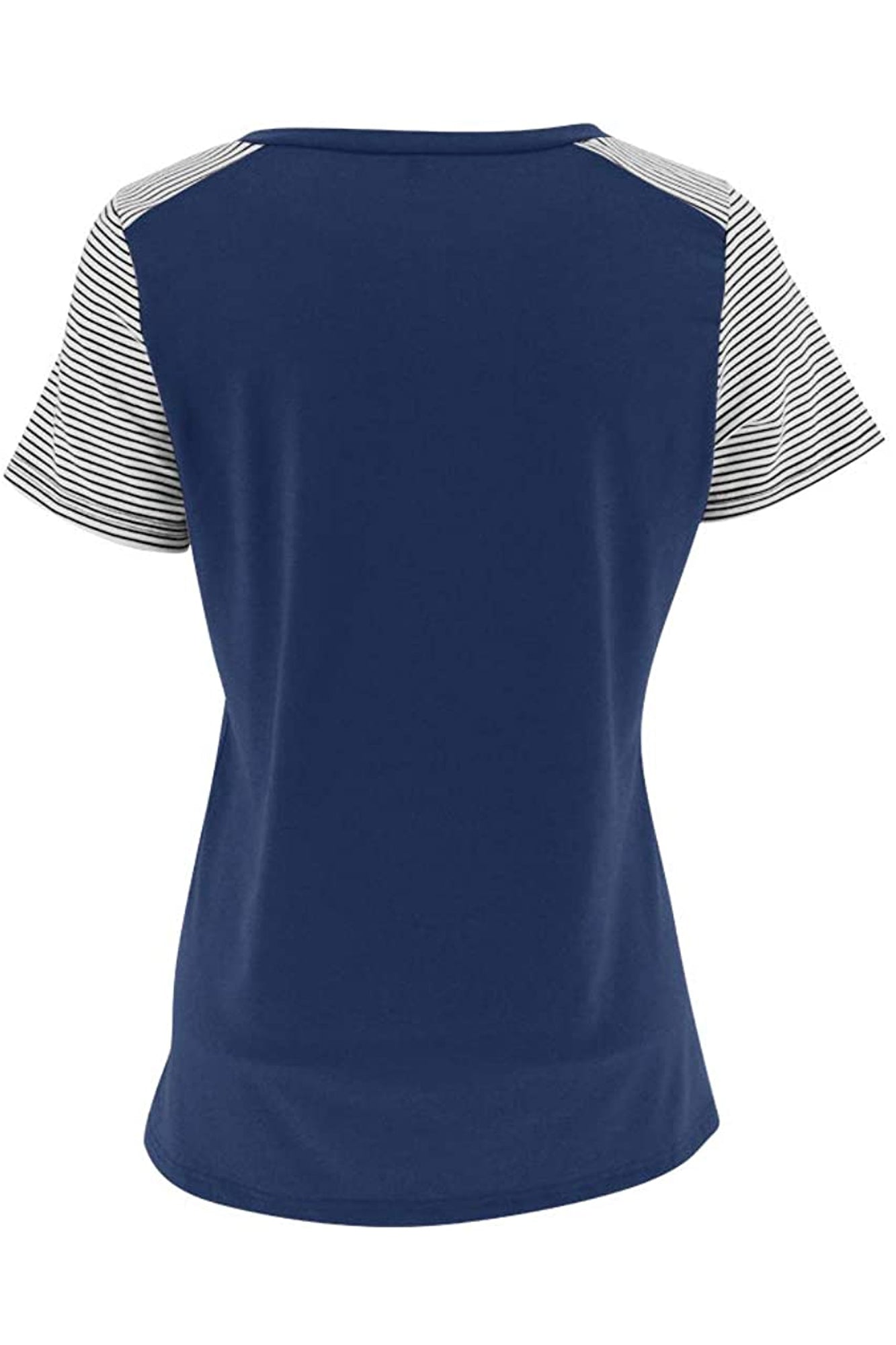 Bingerlily Blue Short Sleeve Stripe Tops